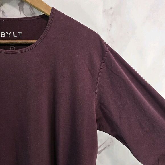 Bylt T Shirt Mens Medium Red Long Sleeve Drop Cut LS Lux Blend Tee Burgundy - Picture 10 of 11